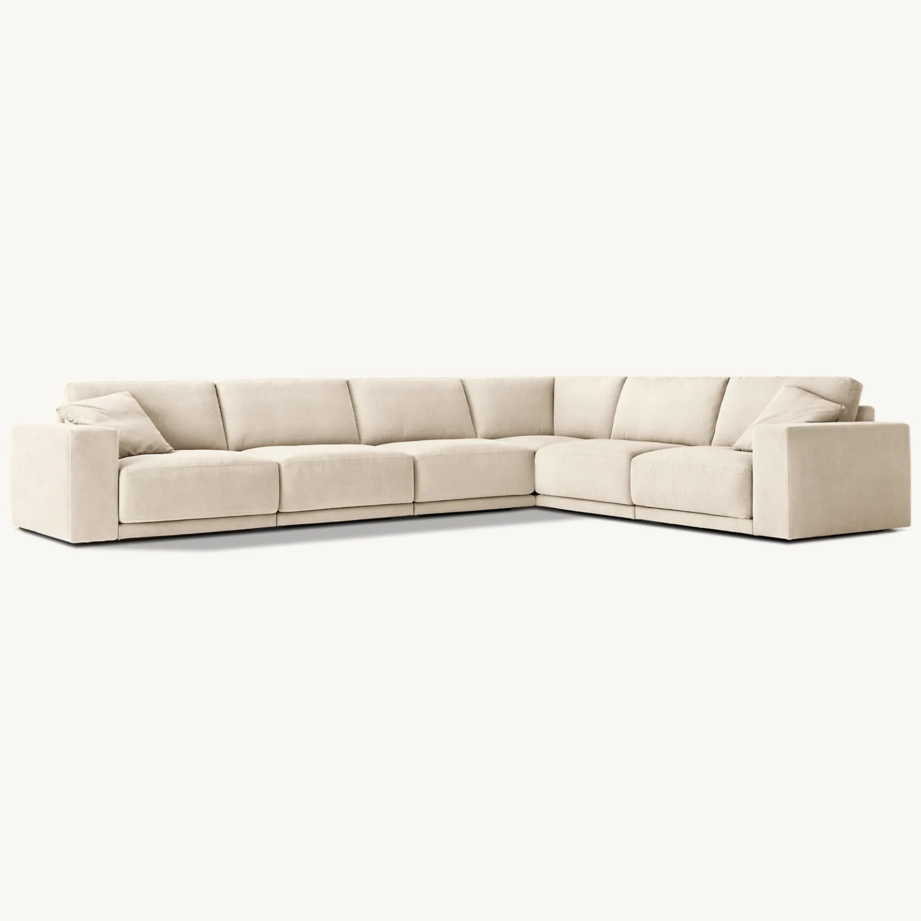 Nuevo diseño moderno sala de estar tapicería tela muebles hechos a mano L sofá para el hogar de lujo