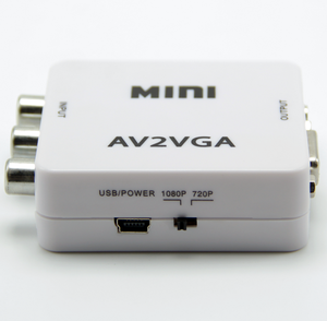 Mini convertidor de vídeo 1080P RCA AV2VGA, convertidor de vídeo con Audio de 3,5mm AV2VGA / CVBS + Audio a PC HDTV - Product Image 4