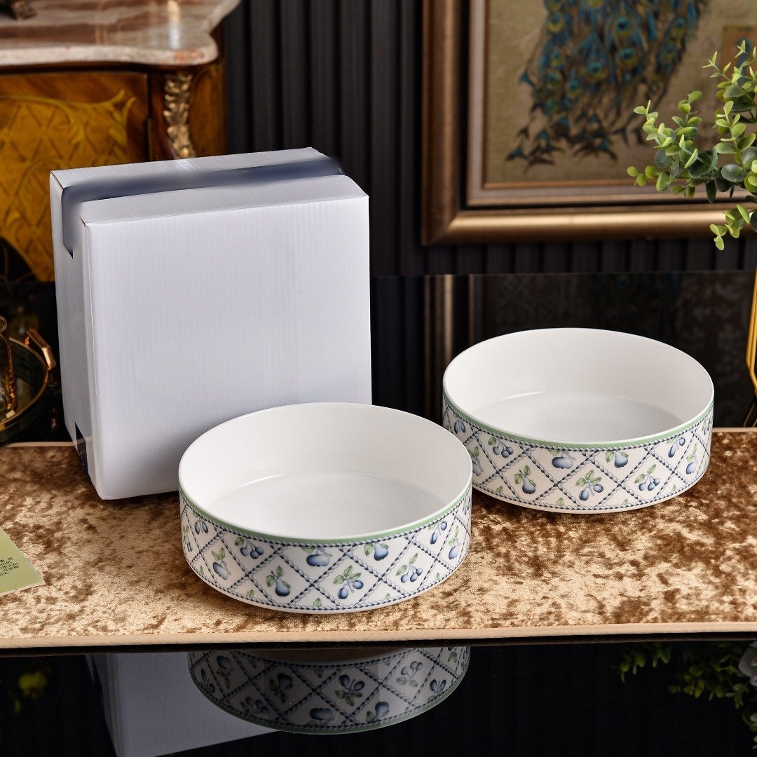 Bol à soupe blanc de 8 pouces * 2