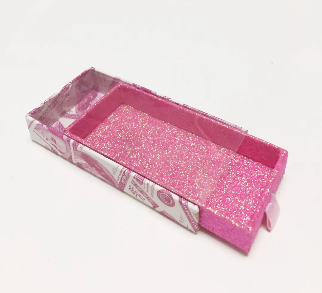 Rosa süße benutzer definierte Luxus leere Glitzer falsche Wimpern Verpackung Box, 25mm Nerz Wimpern Verkäufer