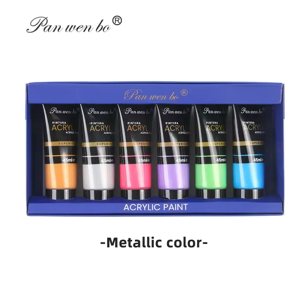 Vente chaude 18 couleurs peinture acrylique de couleur fluorescente non toxique ensemble de peinture d'artiste de couleur acrylique