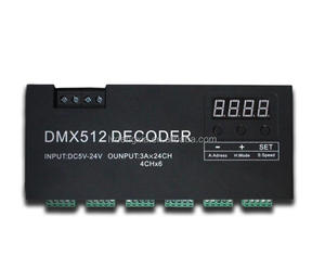 DMX512 Decoder RGBW-Steuerung 24 Kanäle DMX512 Controller LED-Decoder für Bühnen licht RGBW-Streifen lampe