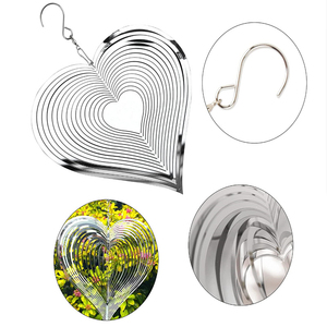 กังหันลมหมุนรูปหัวใจ3D ทำจากสแตนเลสใช้ในบ้านสวนผลิตจากโลหะทนทานออกแบบได้ตามต้องการ - Product Image 5