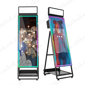 CHIMEE Newest 62 Inch Mirror 32 Inch <strong>LCD</strong> Touch Screen <strong>Monitor</strong> Photo Booth LED Frame Kiosk <strong>with</strong> Camera and Printer for Events