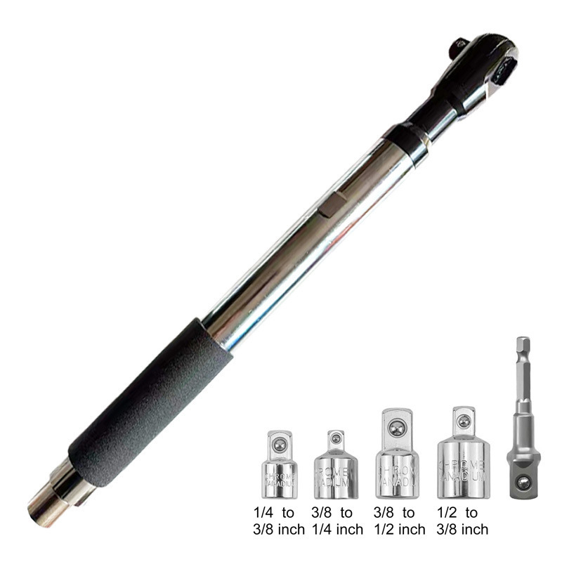 Chiave a cricchetto (con manicotto in gomma antiscivolo) + adattatore