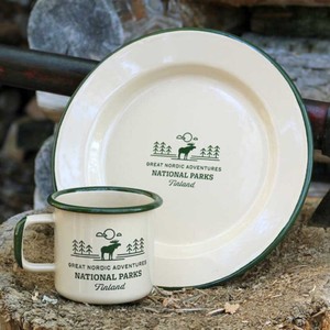 4pc工厂批发廉价定制标志印刷欧盟食品级白色野营贴花搪瓷器皿杯马克杯碗晚餐餐具套装
