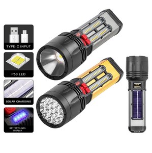 Torcia elettrica multifunzione a LED portatile impermeabile 2 modalità di luce USB torcia tattica ricaricabile - Product Image 2