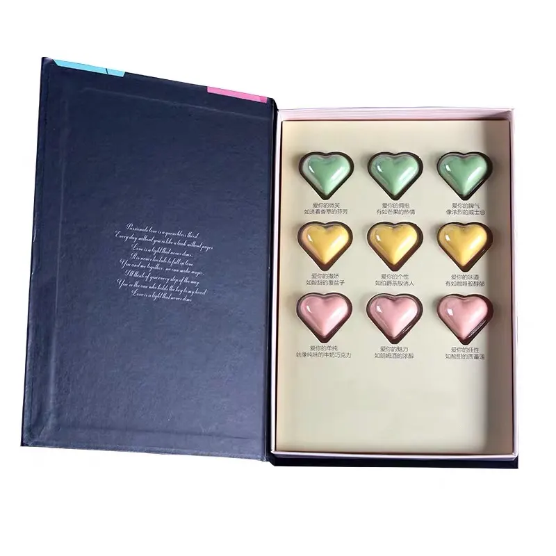 Preço por atacado personalizado venda quente fita dia dos namorados 9 peças em forma de coração caixa de presente estrela chocolate caixa