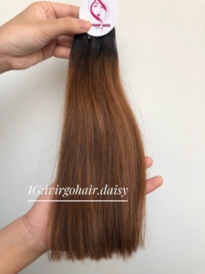 10 "-30" 1B/4/30 düz bakire vietnam insan saçı atkı çift çizilmiş 3 ton Ombre renkli uzantıları için 30 demetleri" - Product Image 4