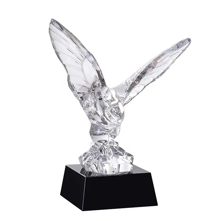 Nuovo Stile K9 Mestiere di Cristallo Trasparente di Cristallo di Vetro Aquila Statua Per La Decorazione di Vetro Souvenir