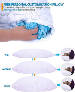 Almohadas de Espuma Viscoelástica Triturada, Almohada Refrescante de Bambú con Altura Ajustable, Almohadas Hipoalergénicas para Personas que Duermen de Lado y Boca Arriba - Product Image 3