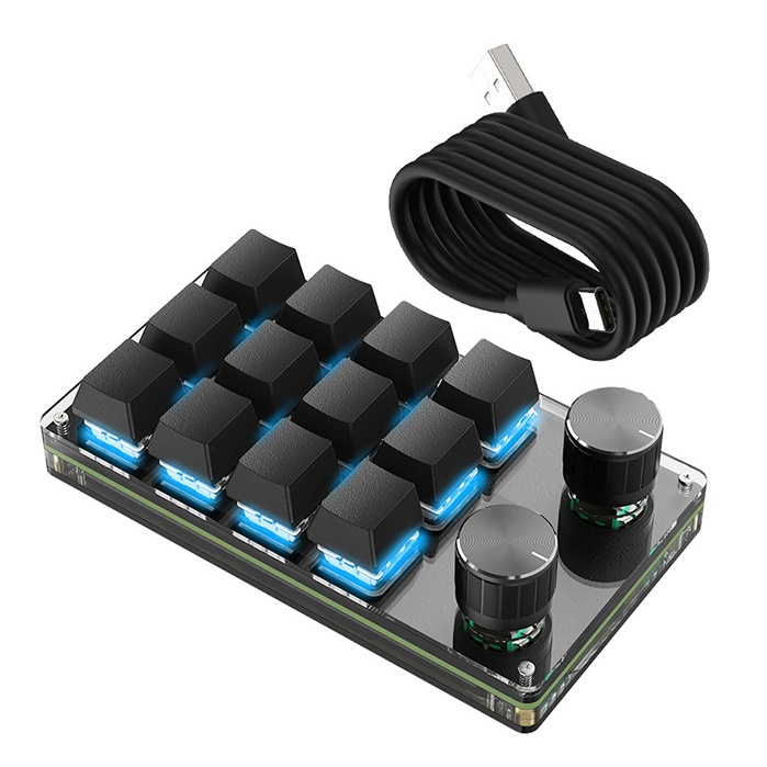 Noir 12+2 boutons RGB sans fil