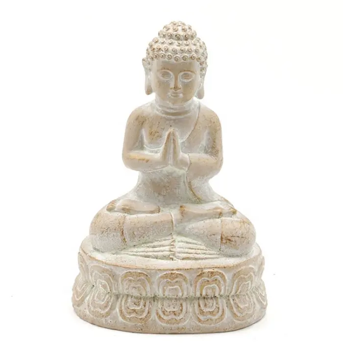 Polyresin custom buddha harga patung bouddha statue, holz look harz hand gemacht buddha silai lo ^