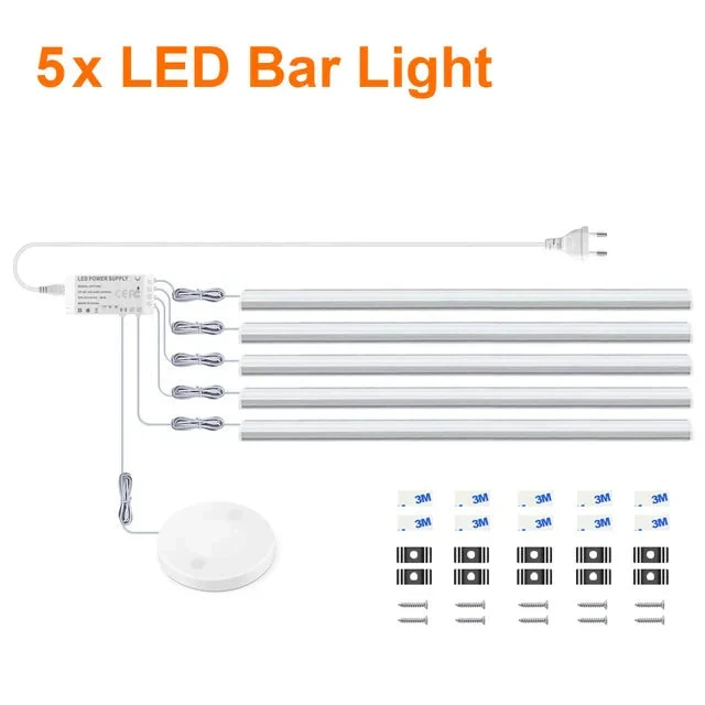 Tiras de luces LED para gabinetes, 50 cm, paquete de 5