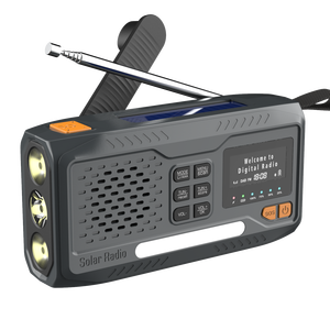Portable Emerncy Crank Weather Radio with <strong>LED</strong> Display <strong>Wind</strong> <strong>up</strong> Solar &amp; USB Charging SOS Feature MP3 Player &amp; Flashlight - Product Image 1