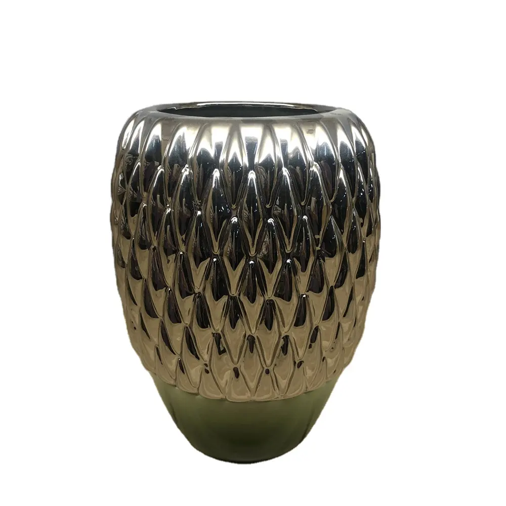 2024 vas lapis perak miniatur keramik klasik dengan biji nanas
