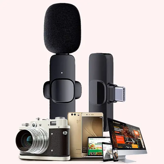 Kablosuz yaka mikrofonu kayıt mikrofonu tip-c mini cep telefonu için mic tablet telefon dizüstü mikrofon canlı akışı vlog röportaj