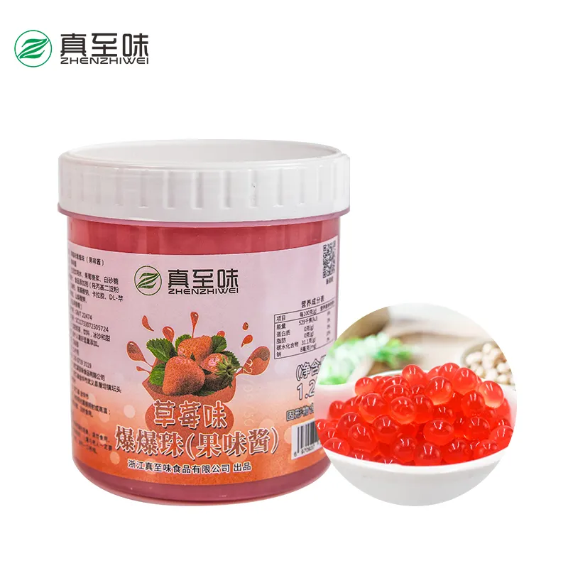 1.2Kg Bubble Tea Jelly Balls Ingredients Strawberry Juice Bursting Boba Pearls Taiwan Popping Boba