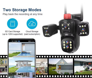 กล้อง20MP 4หน้าจอแบบพาโนรามา6K HD ไร้สาย Wi-Fi กล้องติดตามการมองเห็นในเวลากลางคืนแบบพาโนรามาเซ็นเซอร์เซ็นเซอร์ CMOS จอภาพเก็บข้อมูลไว้บนคลาวด์กล้องซูม10X PTZ - Product Image 6
