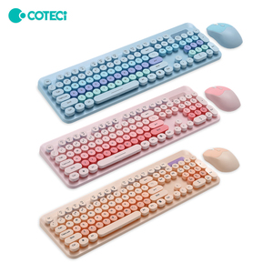 Coteci Văn Phòng Mới Sử Dụng Yên Tĩnh Ergonomic Kích Thước Đầy Đủ 104 Phím 2.4G Đài Phát Thanh Tần Số ABS Nhựa Dễ Thương Bàn Phím Không Dây Chuột Combo - Product Image 1