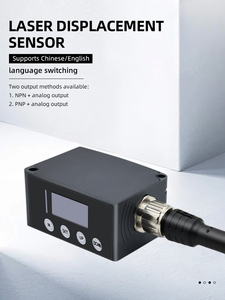 Sensor de distancia láser de alta precisión, sensor óptico de semiconductor rojo de alta precisión, conector M12, salida analógica RS485, PNP, 1 unidad