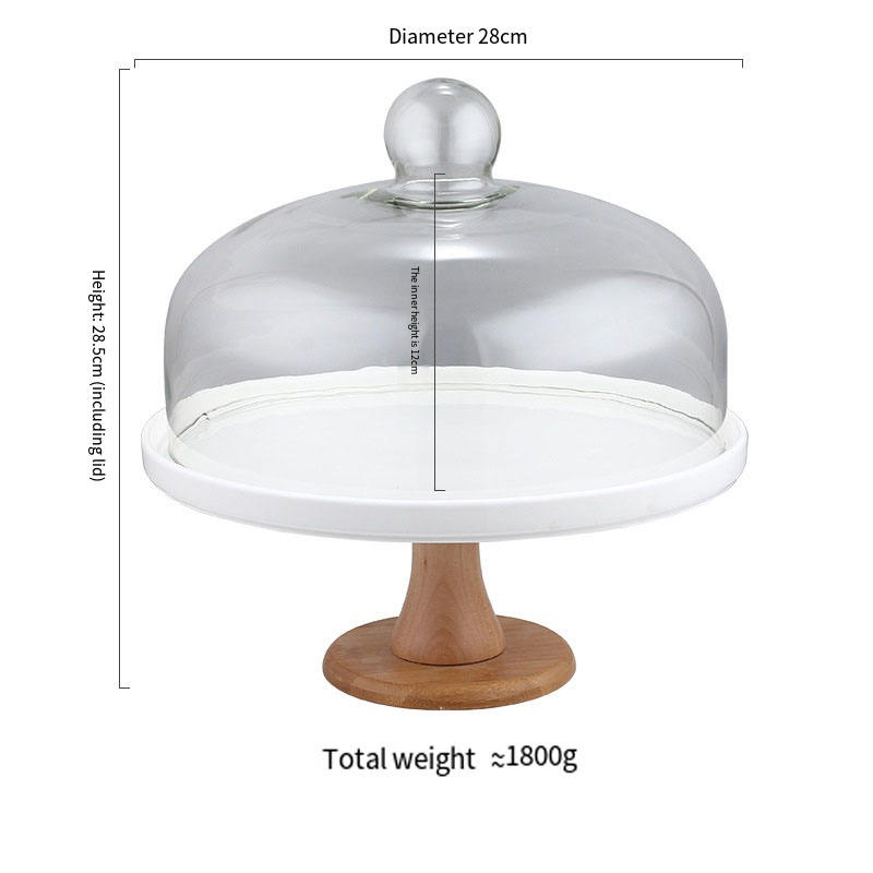 Grande assiette à gâteau transparente avec couvercle