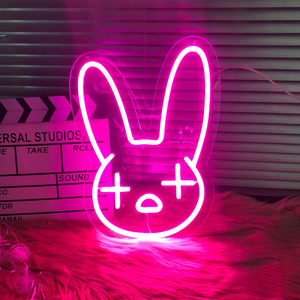 Özel Neon işaret tavşan uzaktan kumanda kötü Bunny neon işık dekor çocuk doğum günü noel kişiselleştirilmiş hediye pembe parti olay için - Product Image 3