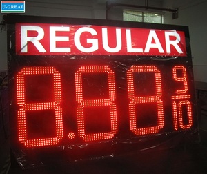 Прямая продажа с фабрики формат 8,888 8,889/10 цифровой 7-сегментный 12 дюймов светодиодный ценовой дисплей доска для автозаправочной станции дисплей - Product Image 6
