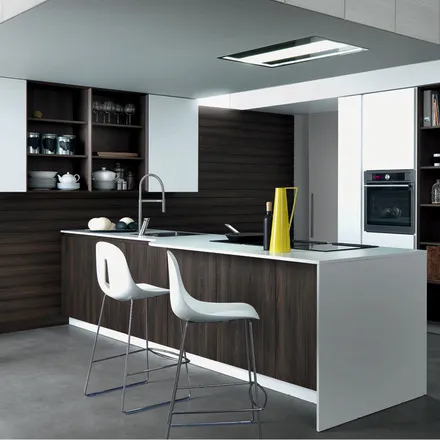 Akıllı mutfak siyah ve beyaz yüksek parlak lake Modern tasarım modüler mobilya paslanmaz çelik mutfak dolapları kuvars taş