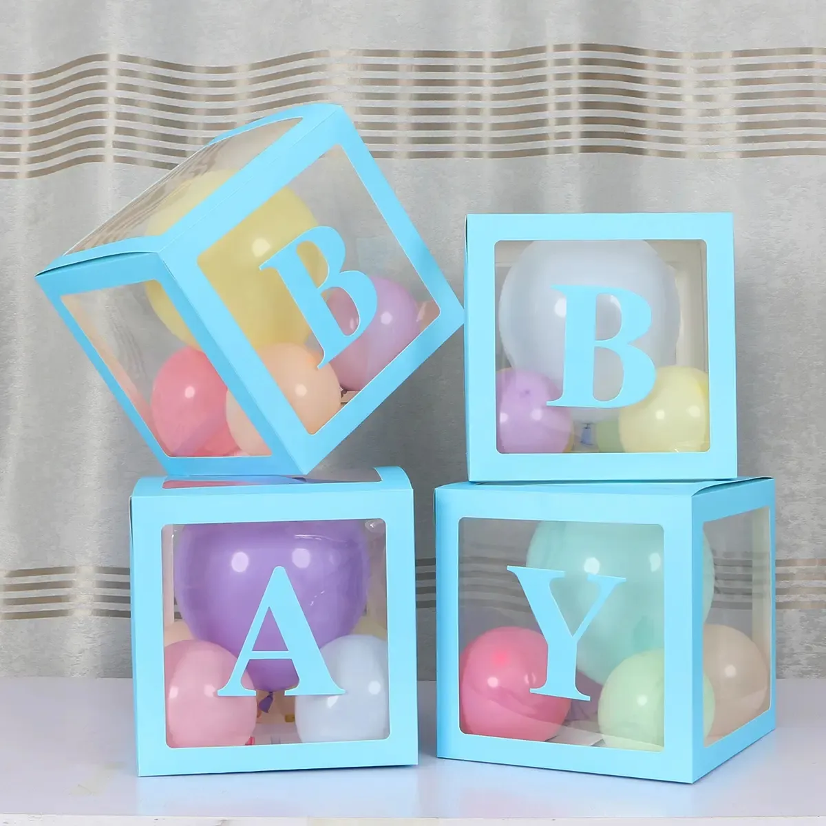 Custom Roze Blauw Transparant Baby Love Balloon Box Voor Jongens En Meisjes Gender Onthullen Feest