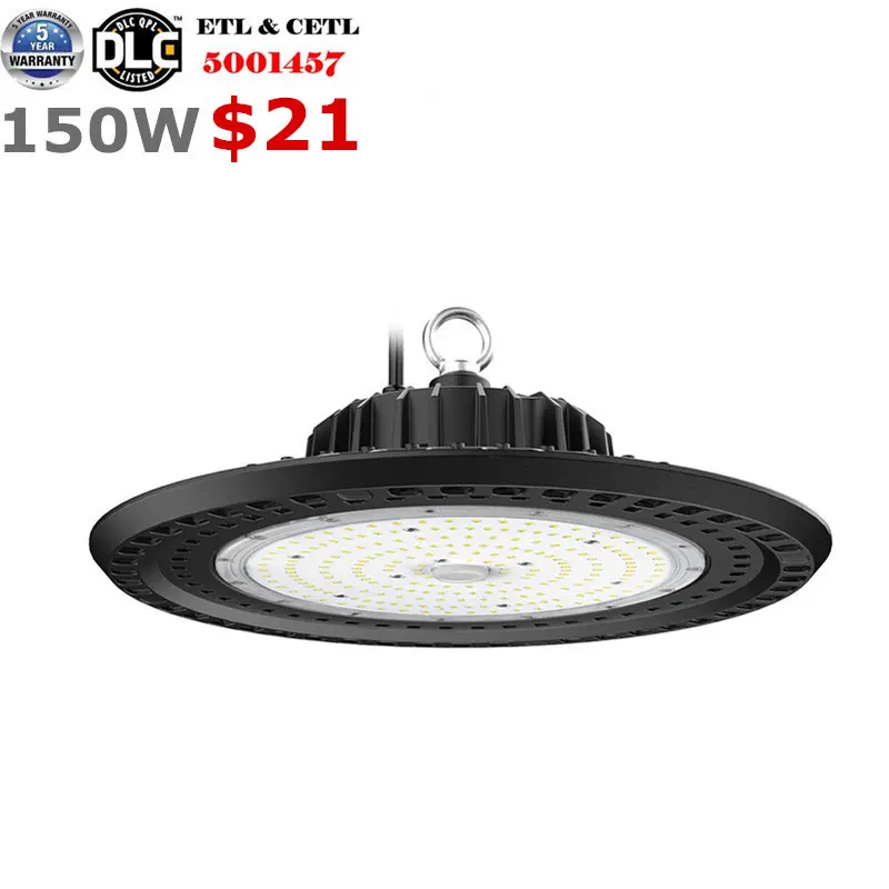 5 anos de garantia DLC ETL SAA CE Aprovado IP65 130LM/W 150LM/W 100W 150W 200W 240W UFO levou luz elevada da baía