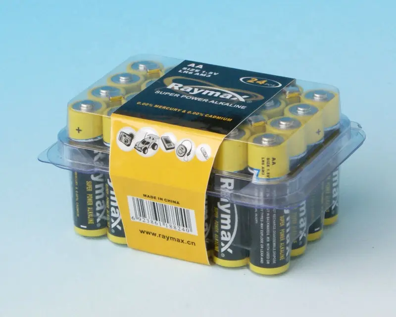 Raymax Semua Musim Penjualan Panas Kotak PVC 24Pcs Baterai Alkaline Aa Baterai Utama