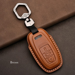 เหมาะสำหรับอุปกรณ์เสริมกุญแจรถ Audi เคสหุ้มกุญแจหนังสำหรับ A3 A4 B9 A6 C8 A7 S7 A8 D5 S8 Q7 Q8 SQ8อีทรอนพร้อมกระเป๋ากุญแจ - Product Image 4
