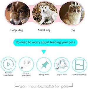 Andiker không nhỏ giọt thân thiện với môi nhựa con chó nước quả chai cho cũi cổ-điều chỉnh chiều cao màu đen - Product Image 6