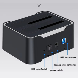 USB 3.0 SATA kép bay RGB đèn hiệu ứng đĩa cứng bao vây 2.5/3.5 inch Docking Station cho Clone HDD SSD sử dụng bên ngoài trường hợp/hộp - Product Image 4
