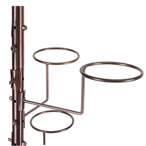 Large Independent <strong>Dark</strong> Brown Metal Multi-Layer Tree Shaped Hat <strong>Display</strong> Storage Rack With Circular Hooks - Product Image 5