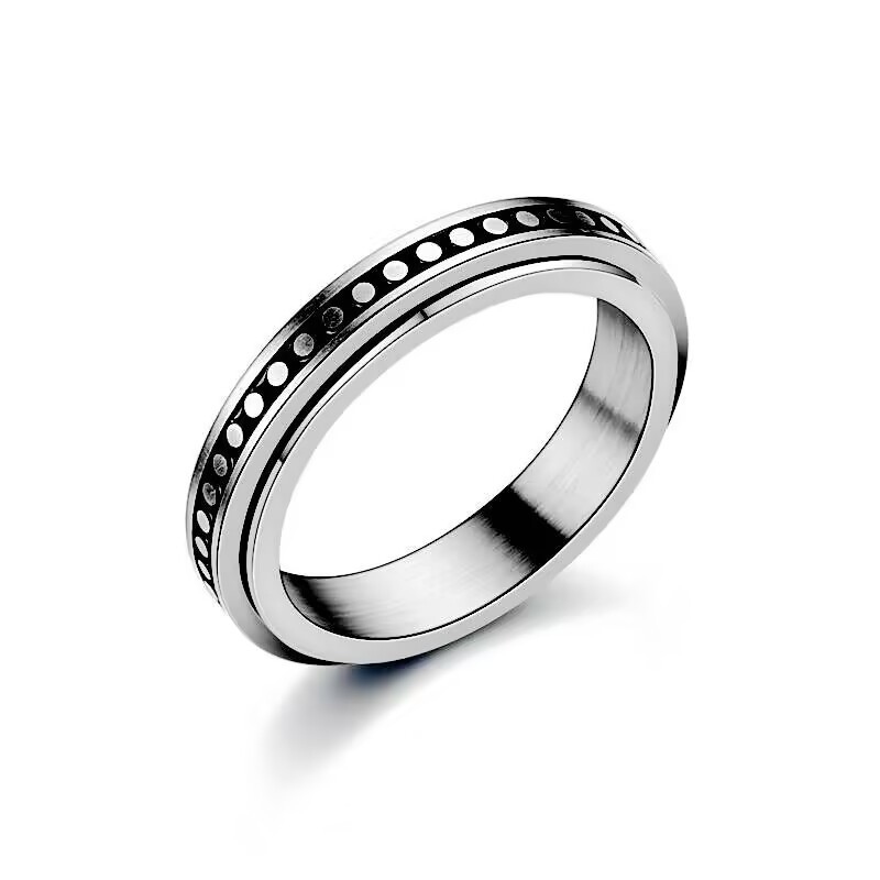 7. 4mm - Rotating dot, Steel Color