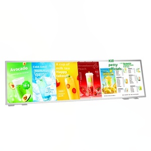 Moderne LED beleuchtete Milk Tea Shop Menü Anzeigetafel Langes <span class=keywords><strong>Design</strong></span> Preisliste Desktop Bar <span class=keywords><strong>Counter</strong></span> Werbung Light <span class=keywords><strong>Box</strong></span>