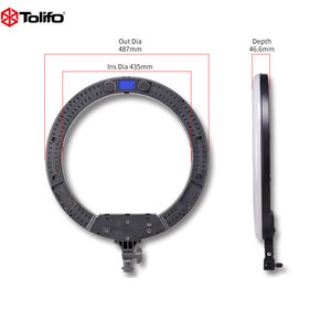 Tolifo R-1948RGB ไฟ LED สองสี3200K ถึง5600K 18นิ้วแหวนไฟ LED RGB สวยงามแต่งหน้าแบบหรี่แสงได้สองสี - Product Image 6