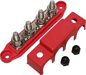 Power Distribution Block Bus Bar 5/16&quot; Terminal Stud 4 Post with Cover, RV Car Marine Automotive Battery <strong>Busbar</strong> - Product Image 3