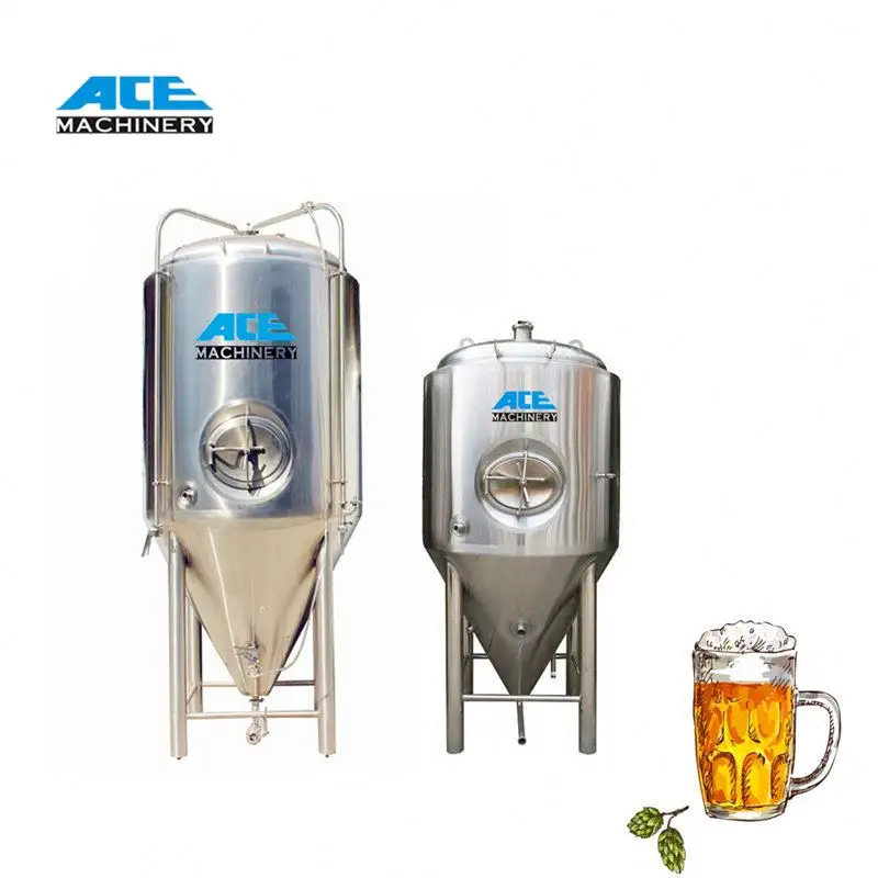 Ace 800l tanques de fermentação de cerveja, fermentador cônico de aço inoxidável 1000l 1500l, 500 litros, para venda da da fábrica direta