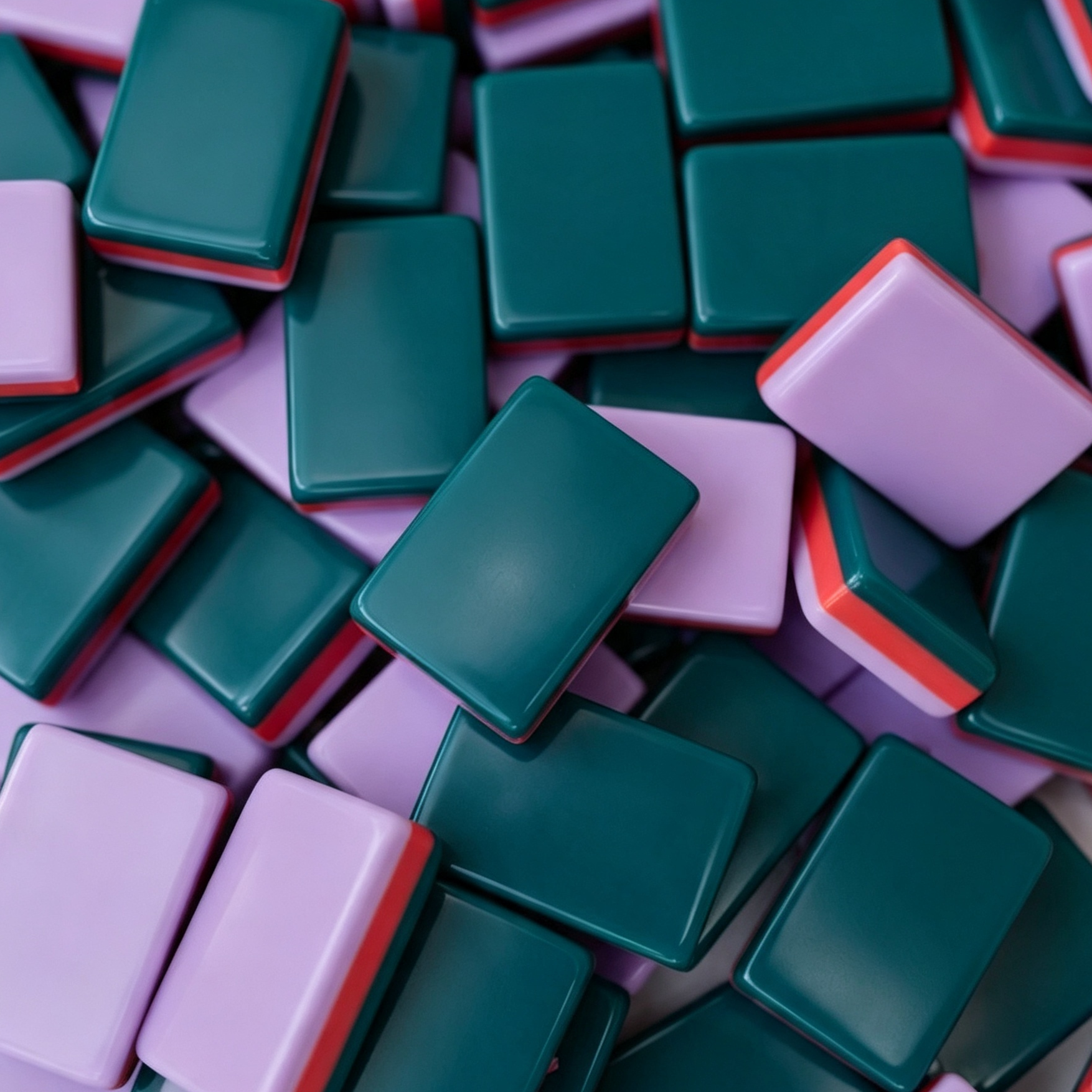 Tuiles de Mahjong Casse-Noisette Pastel Vert