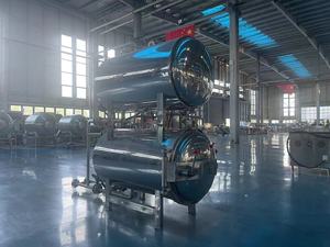 <span class=keywords><strong>HPP</strong></span> ad alta acqua a vapore Autoclave sterilizzatore macchina per la lavorazione della pressione automatica per la carne barattoli di vetro lattine storta orizzontale