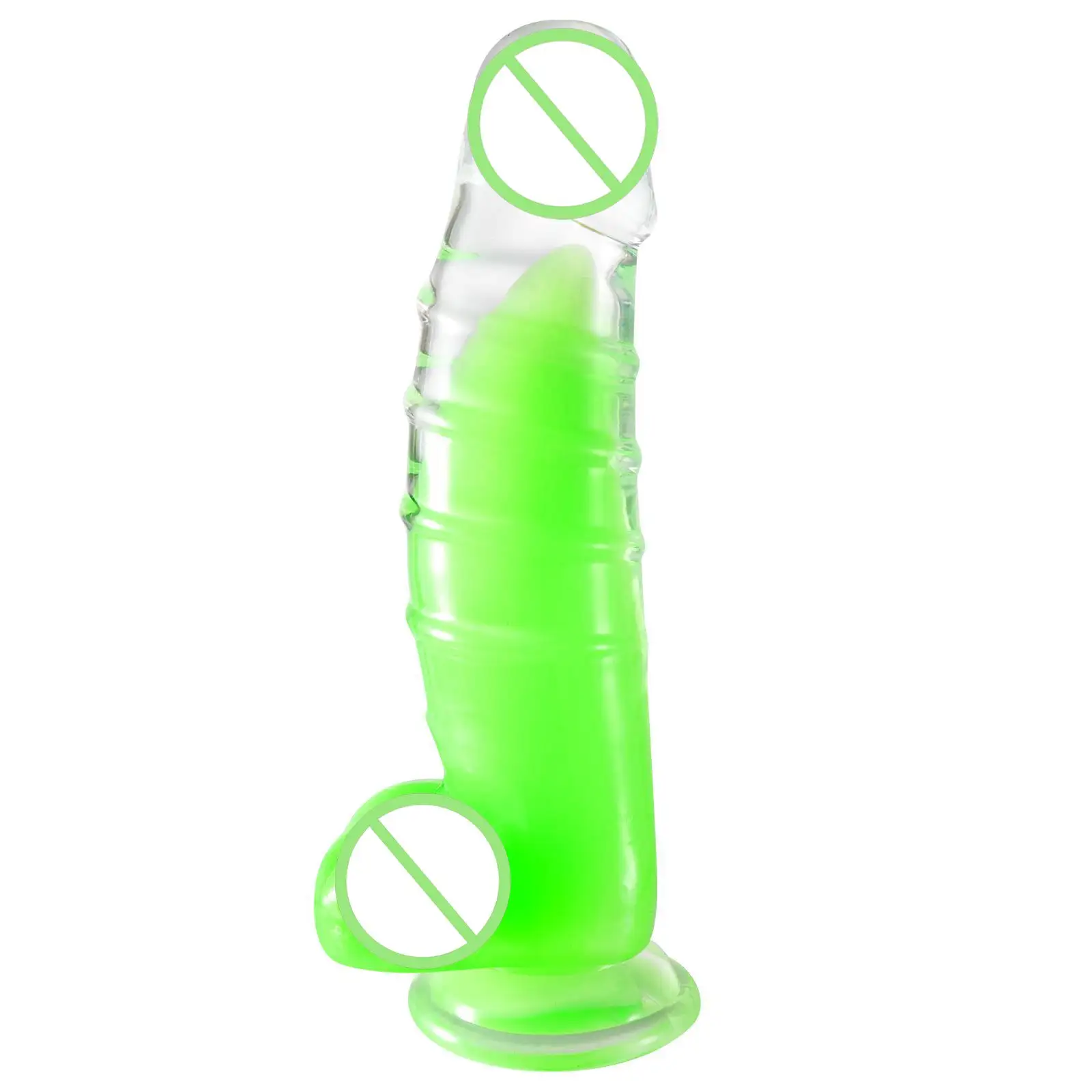 5 Sizes XXL Super Huge Luminous Dildo Anal Plug Strong Suction Cup Vagina G-spot Stimulation Penis Glow at Night For Women Men