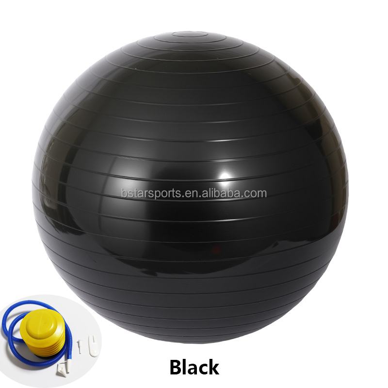 Palla da yoga nera da 55 cm con pompa