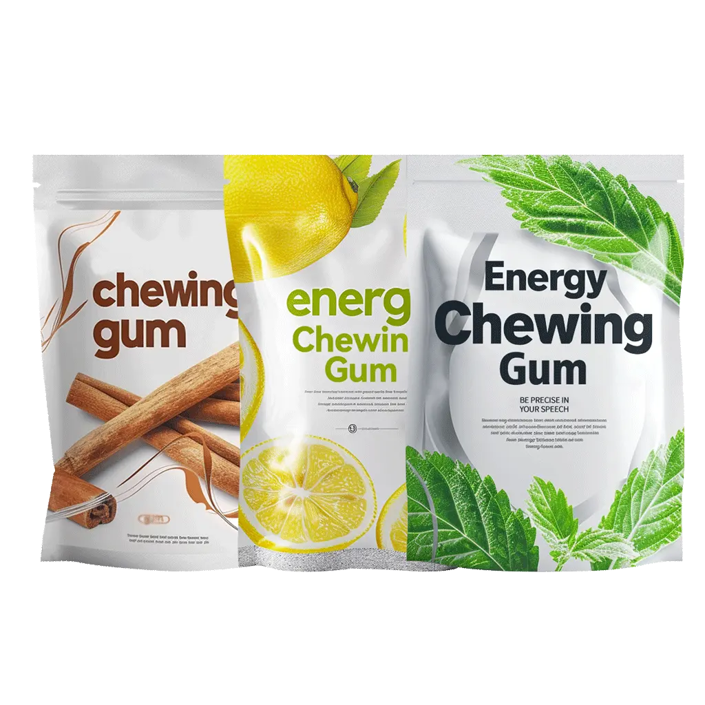 Sugar free energy chewing gum wholesale factory manufacture caffeine vitamin chewing gum