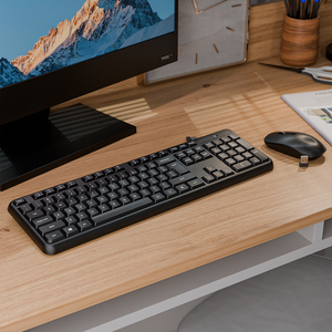 Teclado de ordenador con teclas silenciosas de 2,4G, teclado de membrana ergonómico, combinación de teclado y ratón inalámbrico silencioso para ordenador portátil de escritorio - Product Image 6