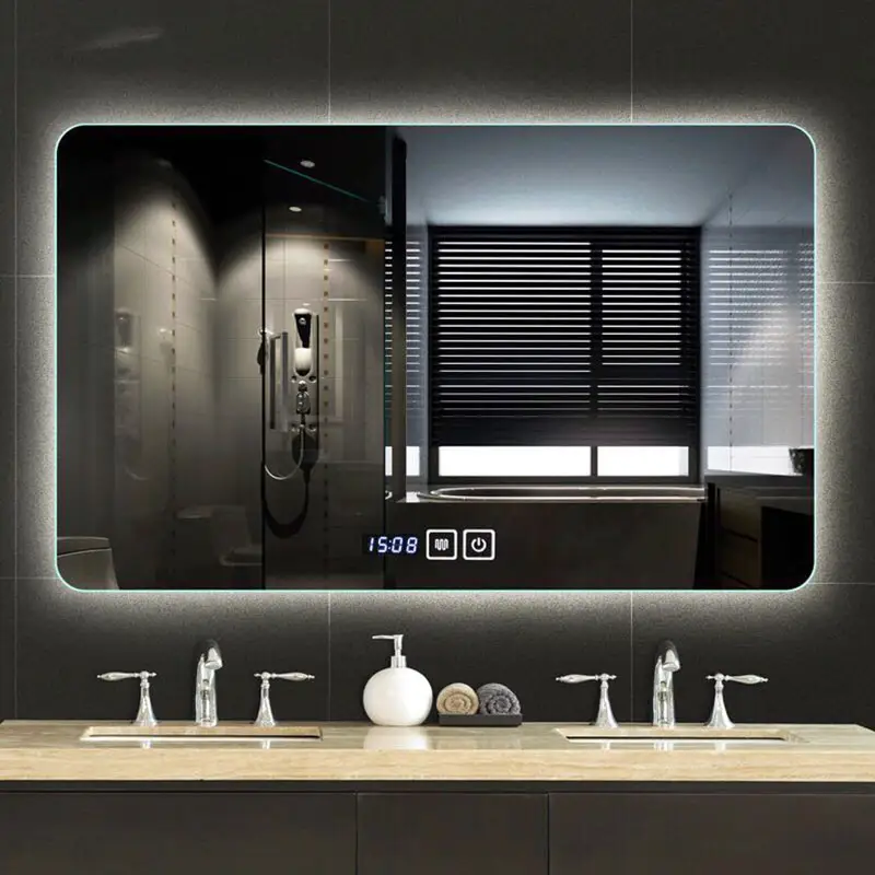Set di accessori per il bagno retroilluminati in vetro da parete specchio intelligente intelligente a Led con luci