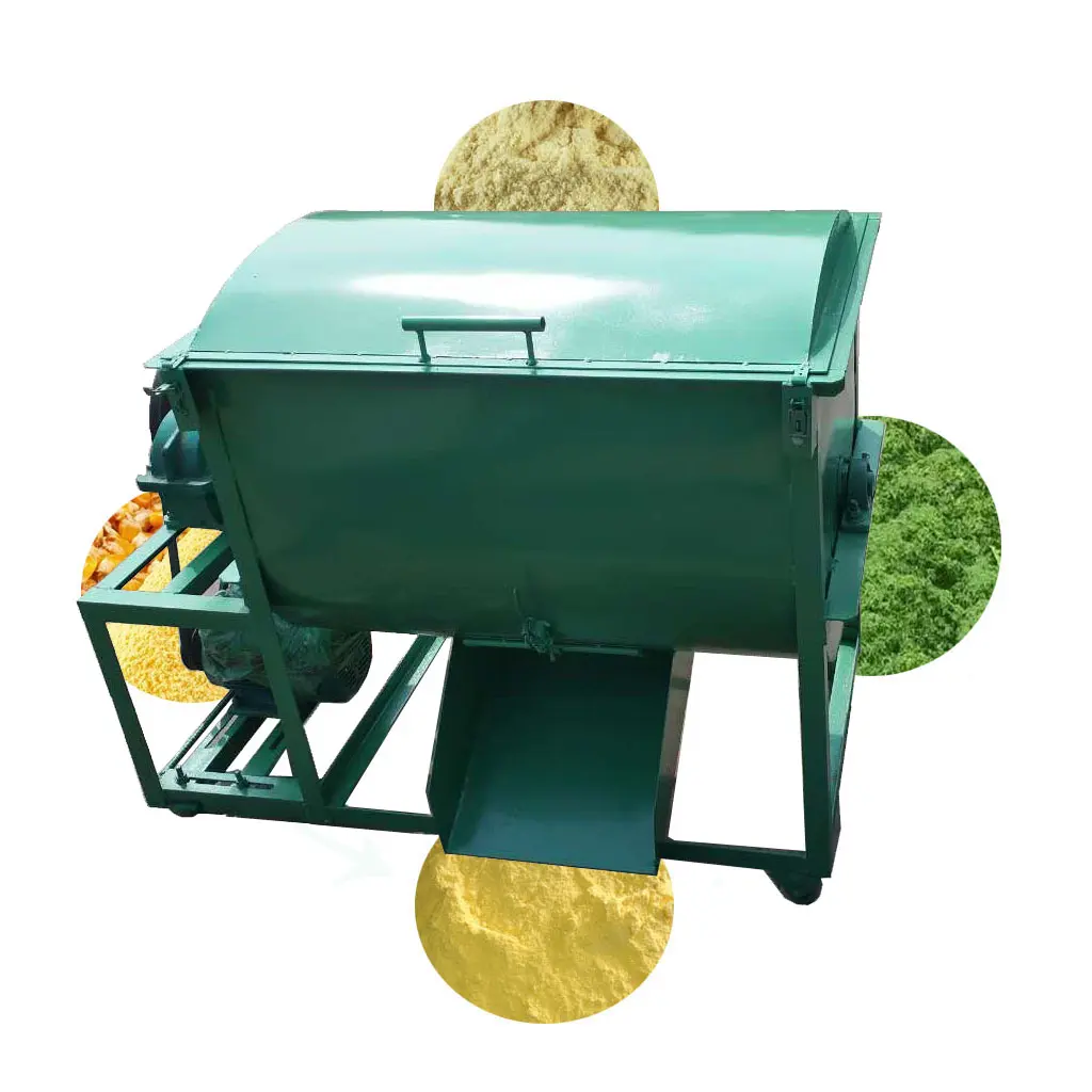 HJ-G005 yatay hayvan yemi gıda karıştırma makinesi 0.5T tahıl toz karıştırıcı