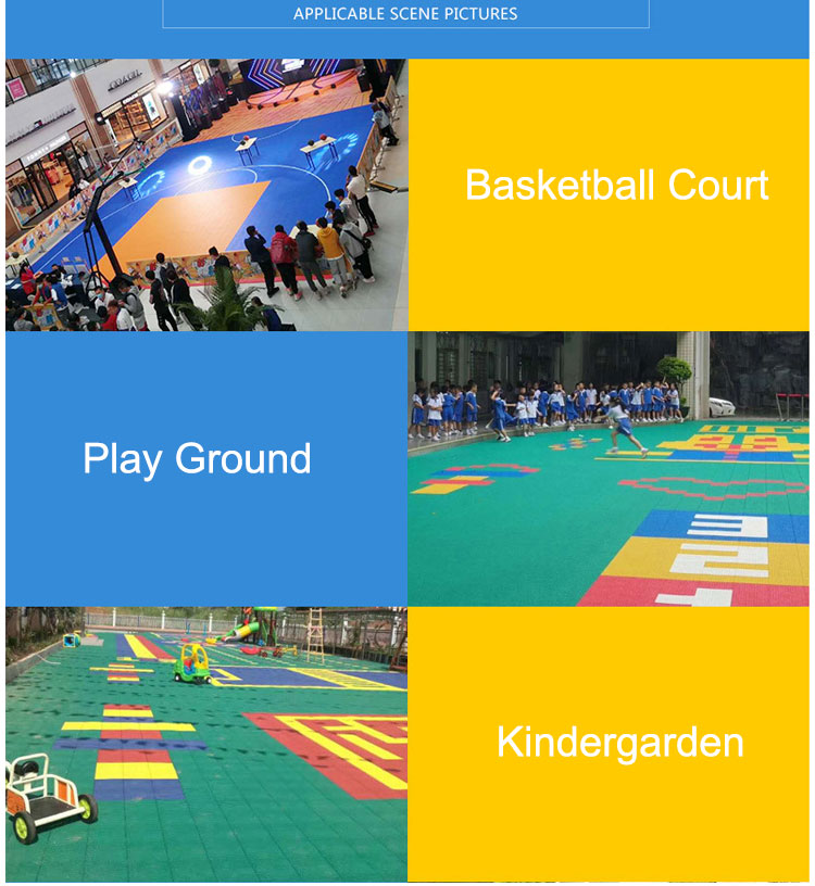 High Quality Interlocking Tiles Futsal Floor PP Plastic Suspended Modular Indoor Purple Yellow Green Hockey Basketball Red White